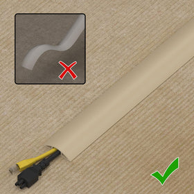 ZhiYo floor cord hider ivory easy to cut to fit your space.