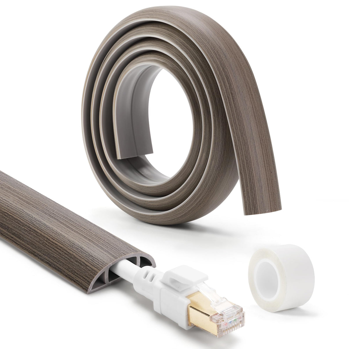 Inner channel dimensions 0.47 by 0.28 inches suitable for slim cables.