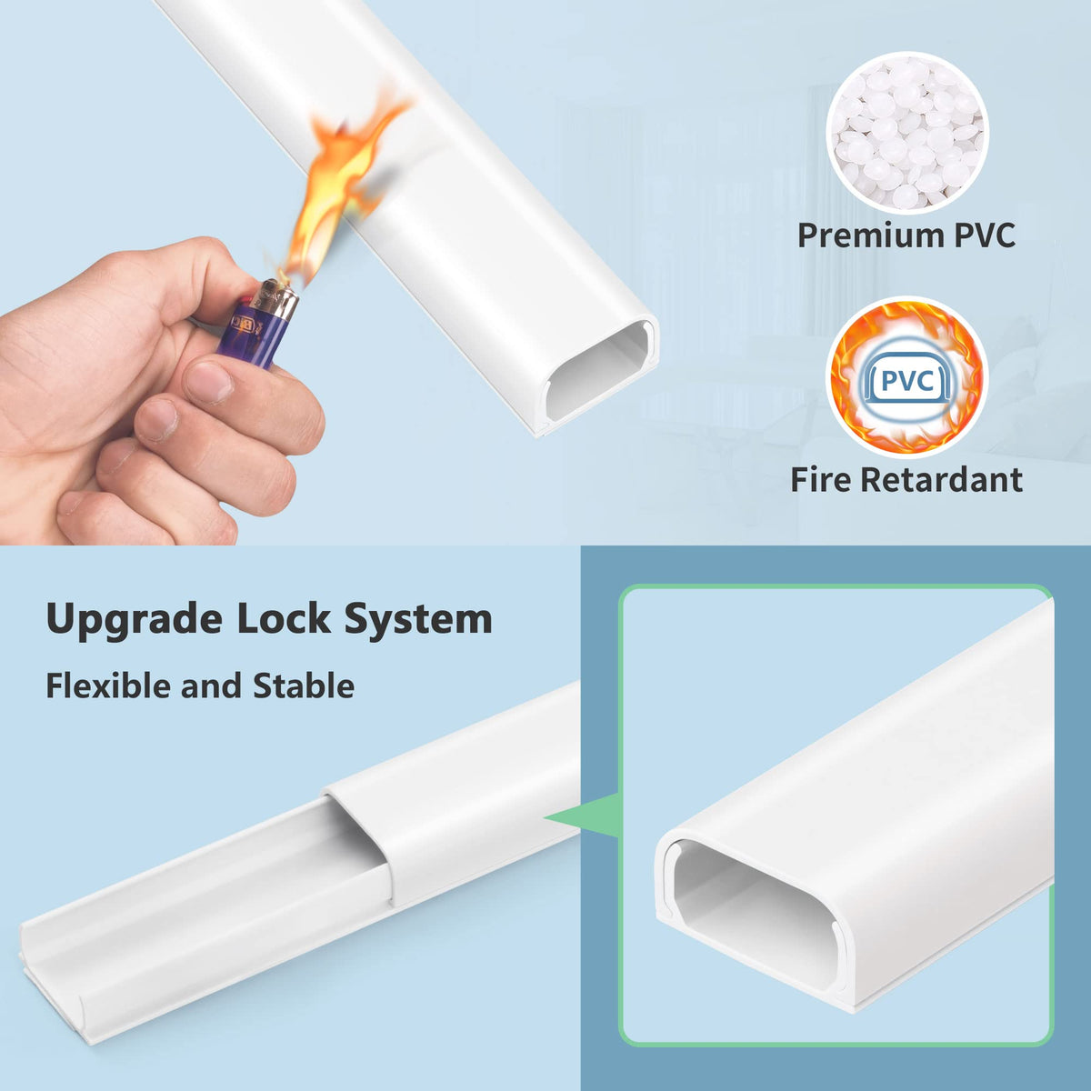 ZhiYo four-section cord management kit provides 68 inches of concealment for tidy spaces.