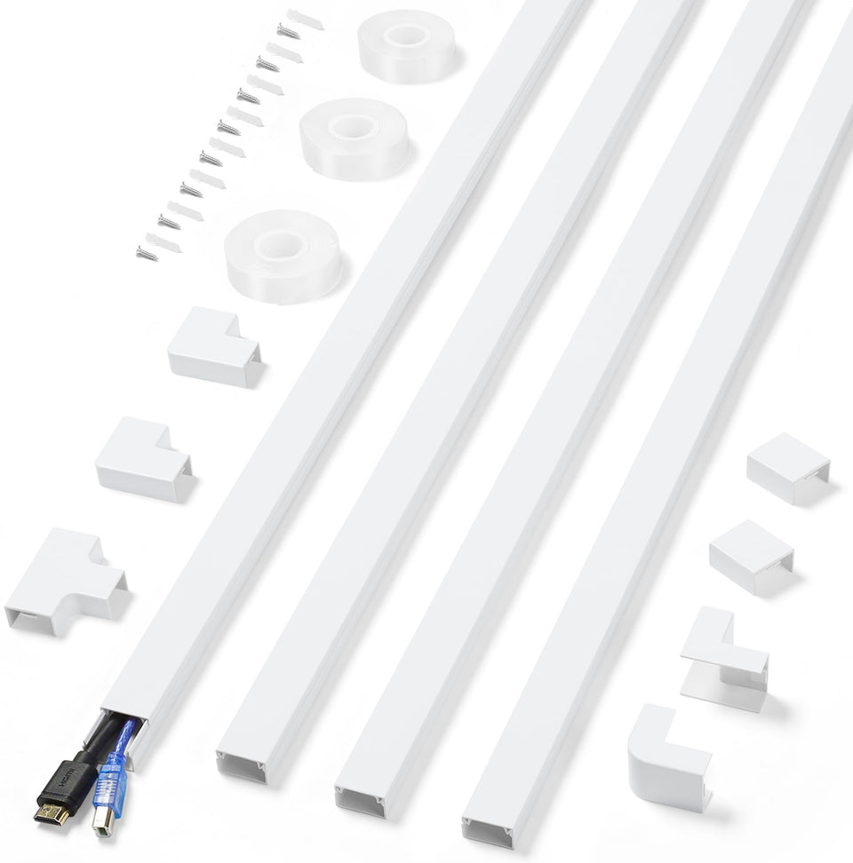ZhiYo front packaging showing complete cord cover kit and contents for tidy cables