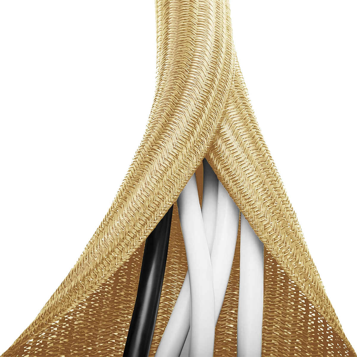ZhiYo gold cable sleeve protecting multiple desk cables