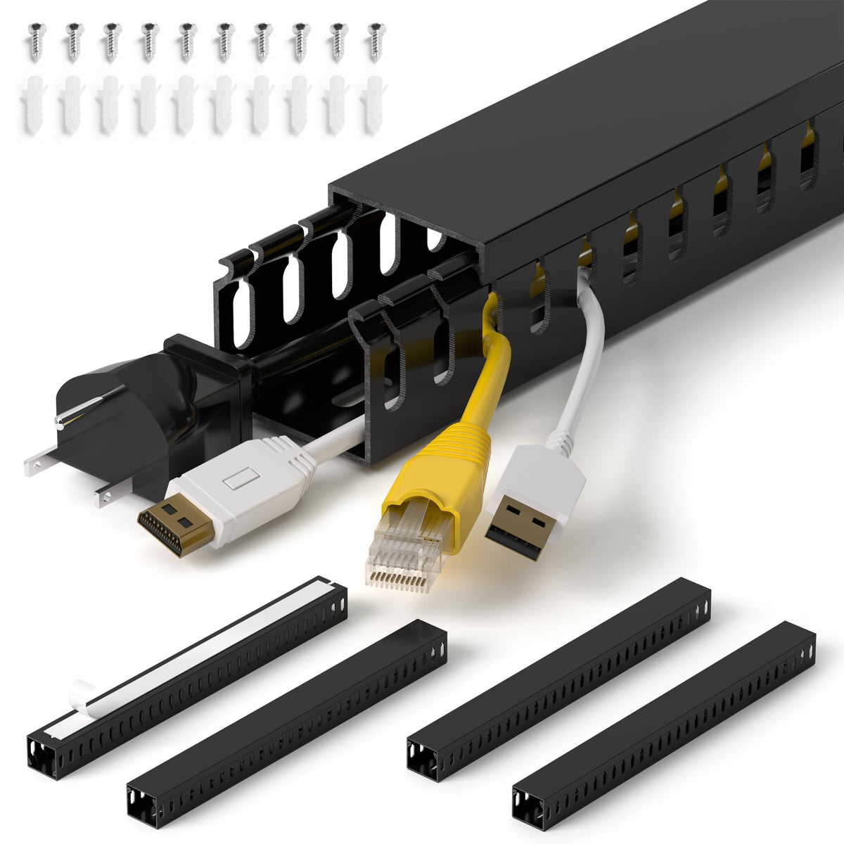 ZhiYo open-slot raceway cover for under-desk cable organization