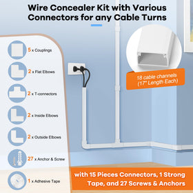 ZhiYo installed behind wall-mounted TV showing tidy cables and clean look