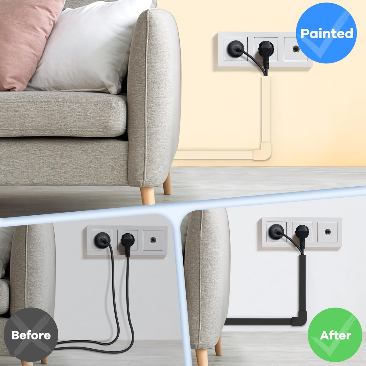 ZhiYo kids and pets safe cable hide reduces clutter and hazards