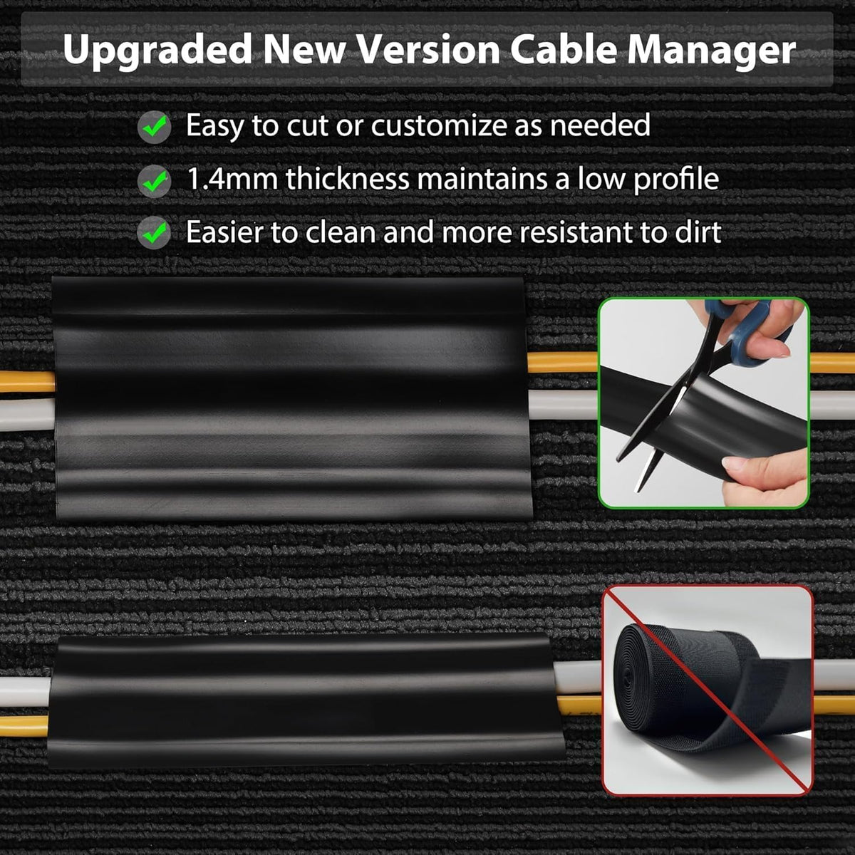 ZhiYo floor cable protector helps create a neat, trip-free work or living area.