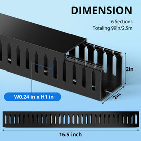 Open-slot PVC raceway in black for discreet office cabling