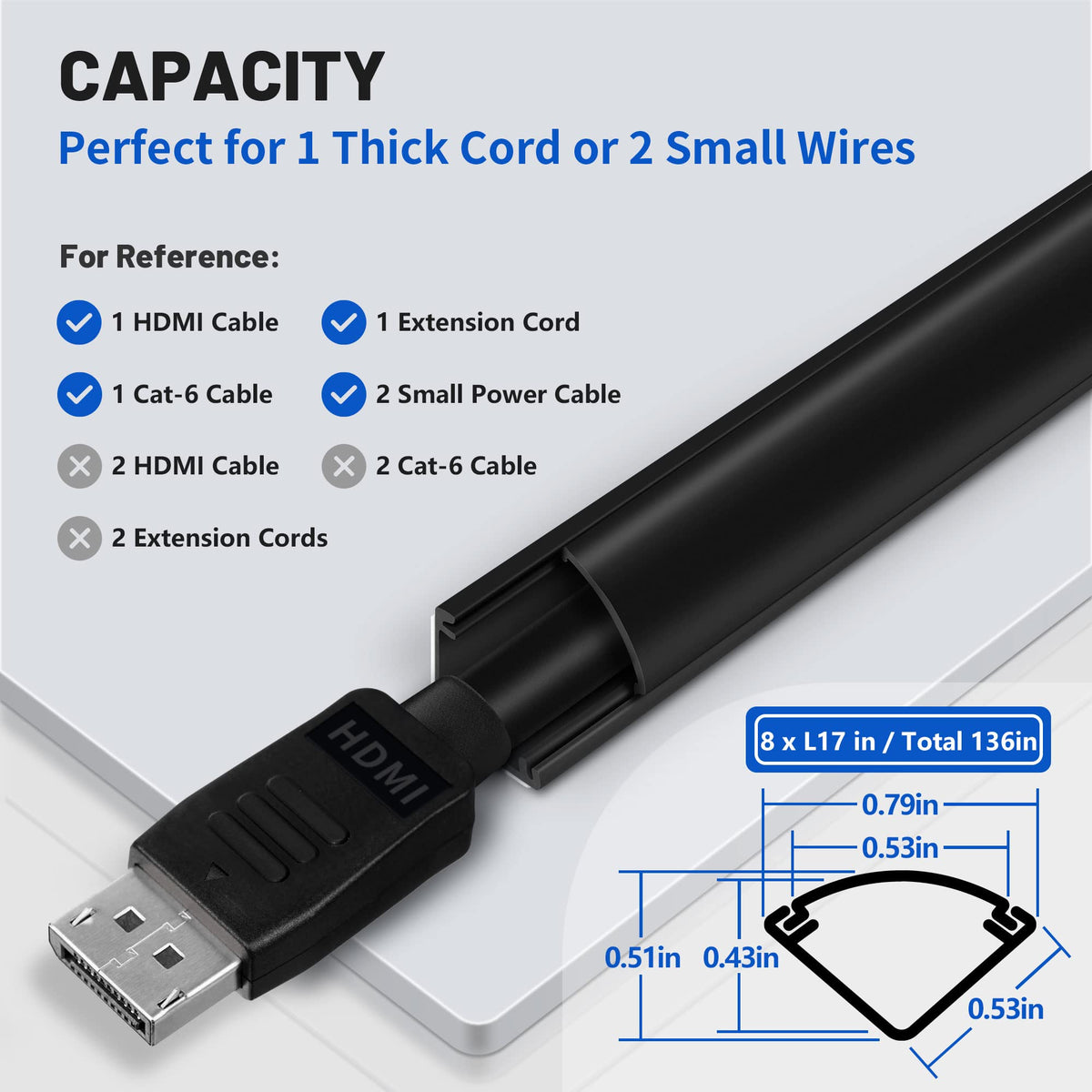 ZhiYo paintable cable channel blends with décor for a seamless room style