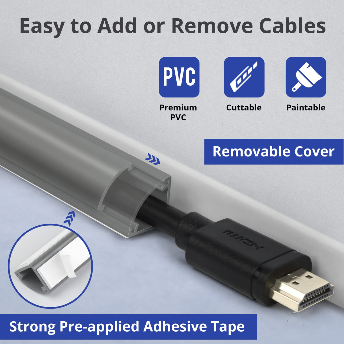 ZhiYo paintable corner cable cover matching ceiling corner color.