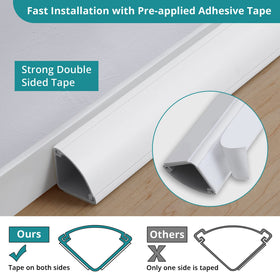 Paintable ZhiYo corner cord concealer blends with wall decor