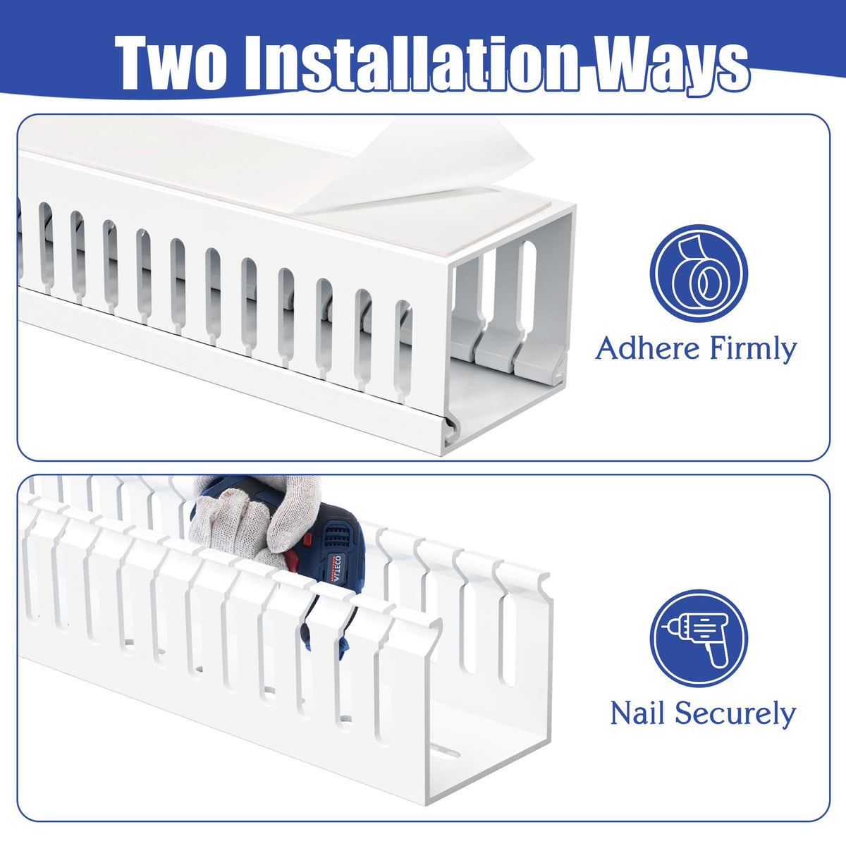 ZhiYo PVC cable channel close-up shows strong insulation and safety material.