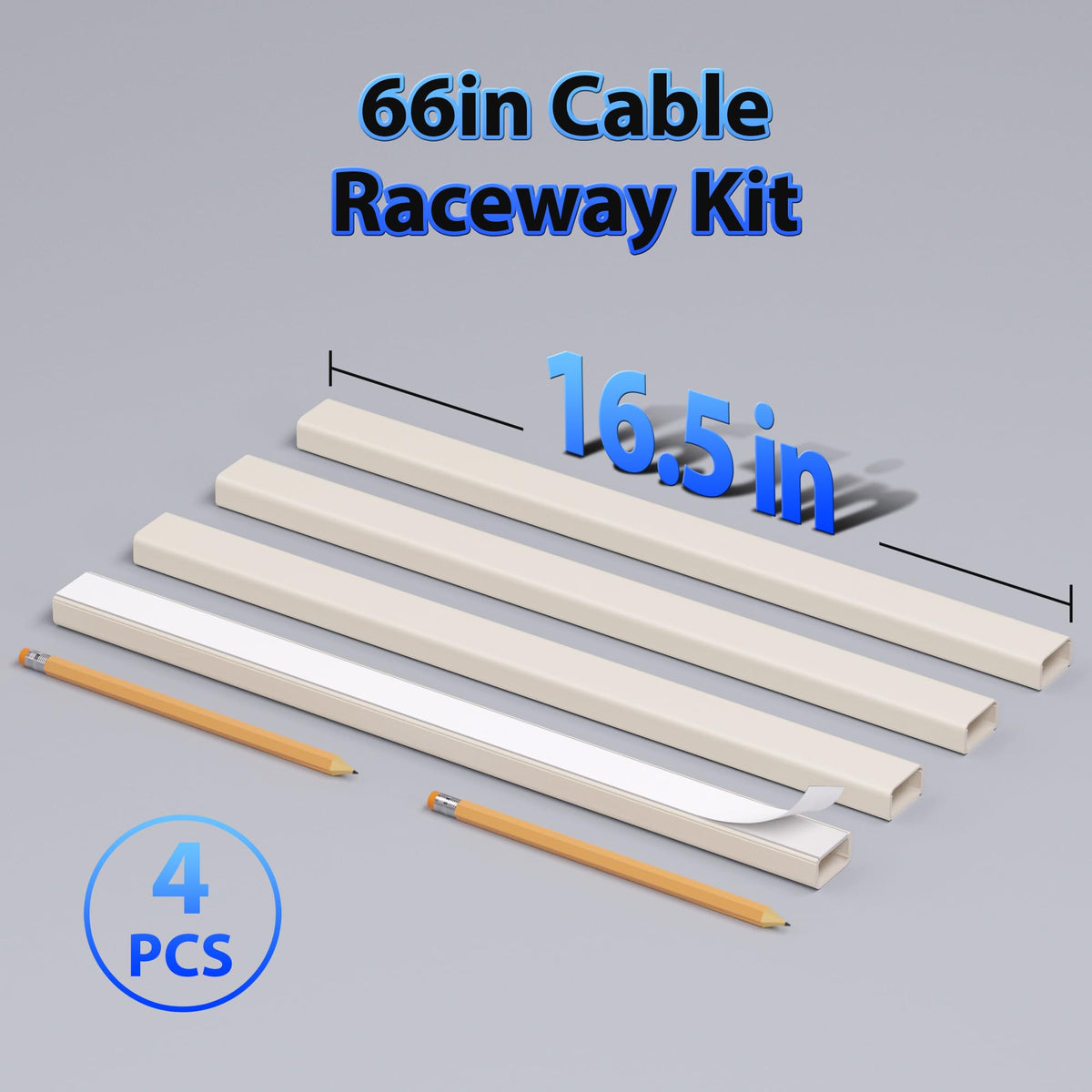 ZhiYo PVC cable cover with adhesive tape enables fast, tool-free wall mounting.