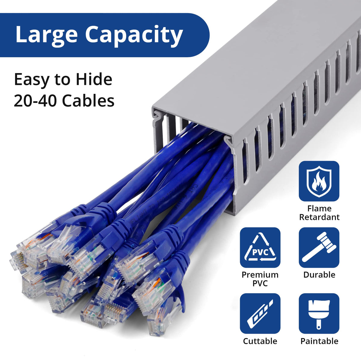 ZhiYo raceway installed under desk for organized workstation cabling