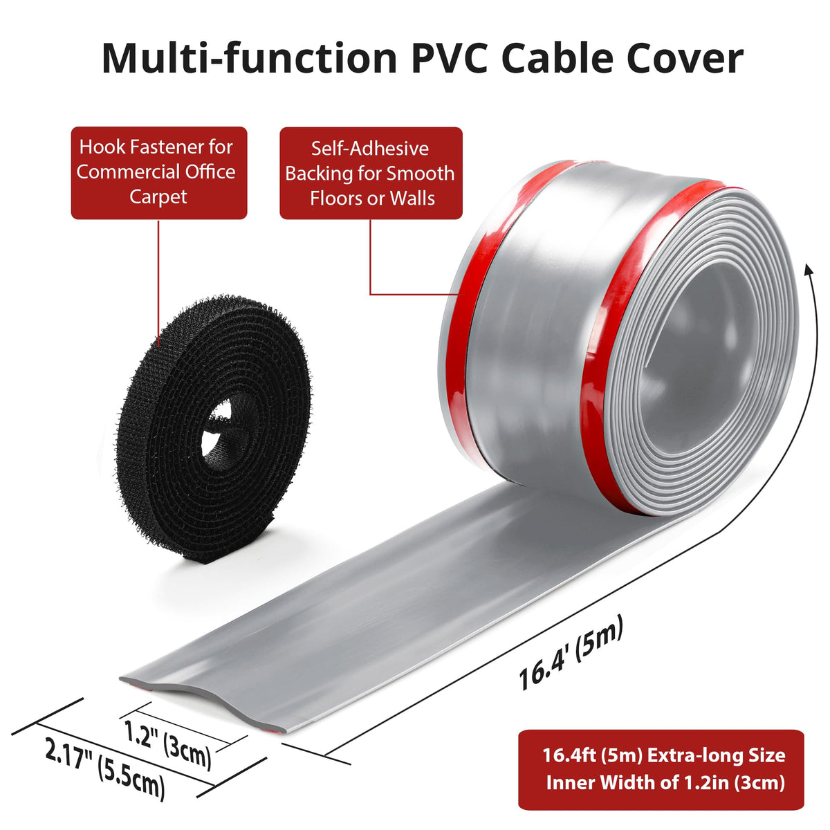 ZhiYo self-adhesive cable hider provides low-profile cable management.