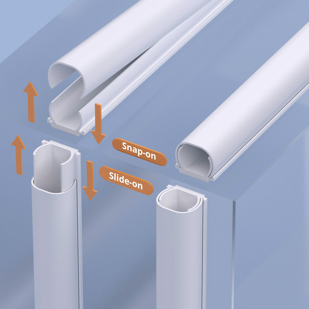 ZhiYo self-adhesive cord cover installs quickly with no tools.