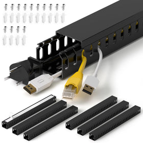 ZhiYo server rack cable raceway kit, 99-inch length keeps under-desk cords tidy and organized.