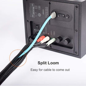 ZhiYo split-design sleeve installs quickly to organize AV cables behind your setup.