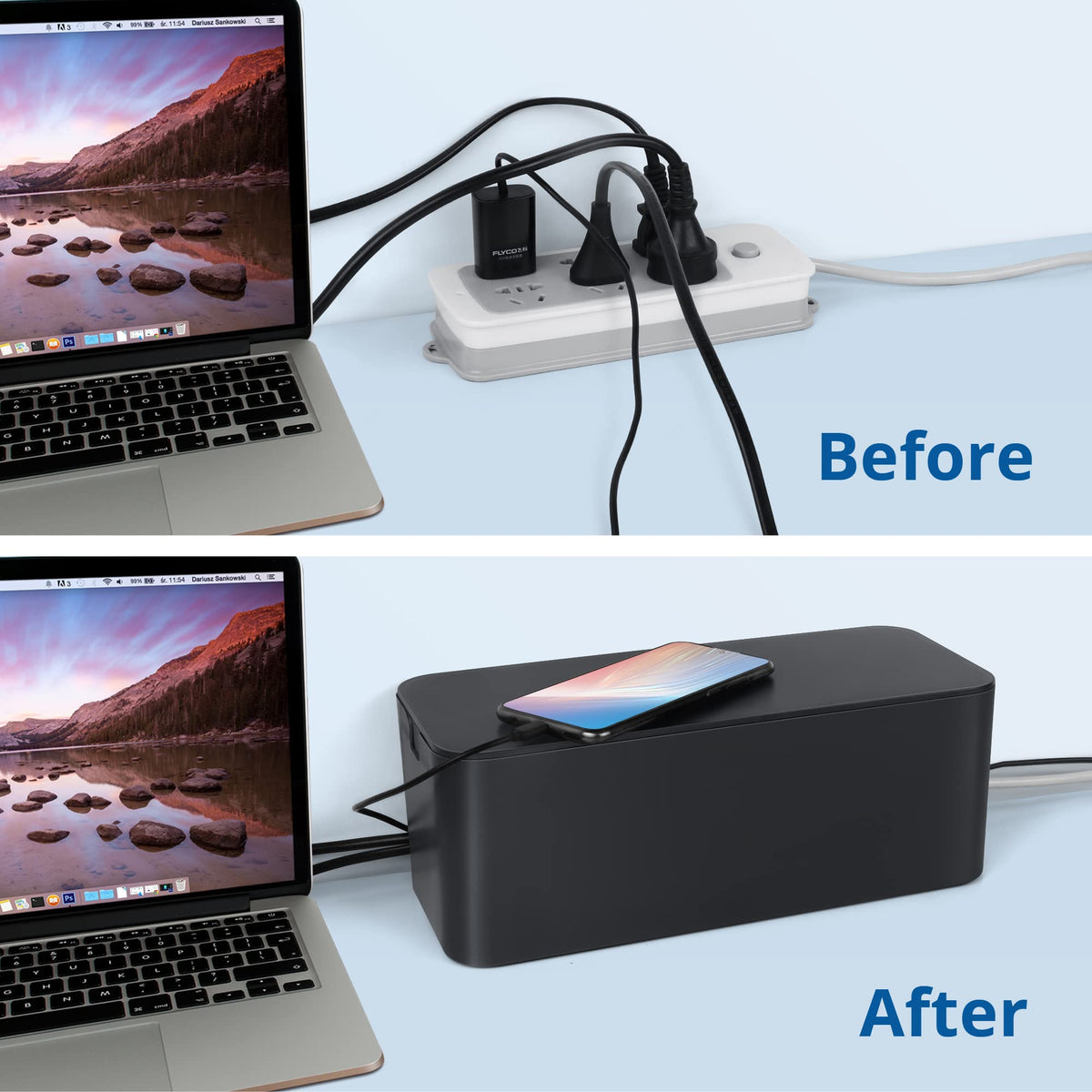 ZhiYo surge protector cover being used as a small-item stand for organization.