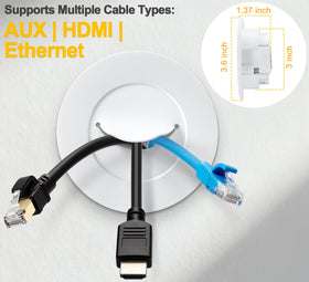 ZhiYo TV cable hider kit provides discreet openings with a sleek wall plate.