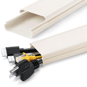 ZhiYo TV Cord Hider on beige wall conceals cables neatly.