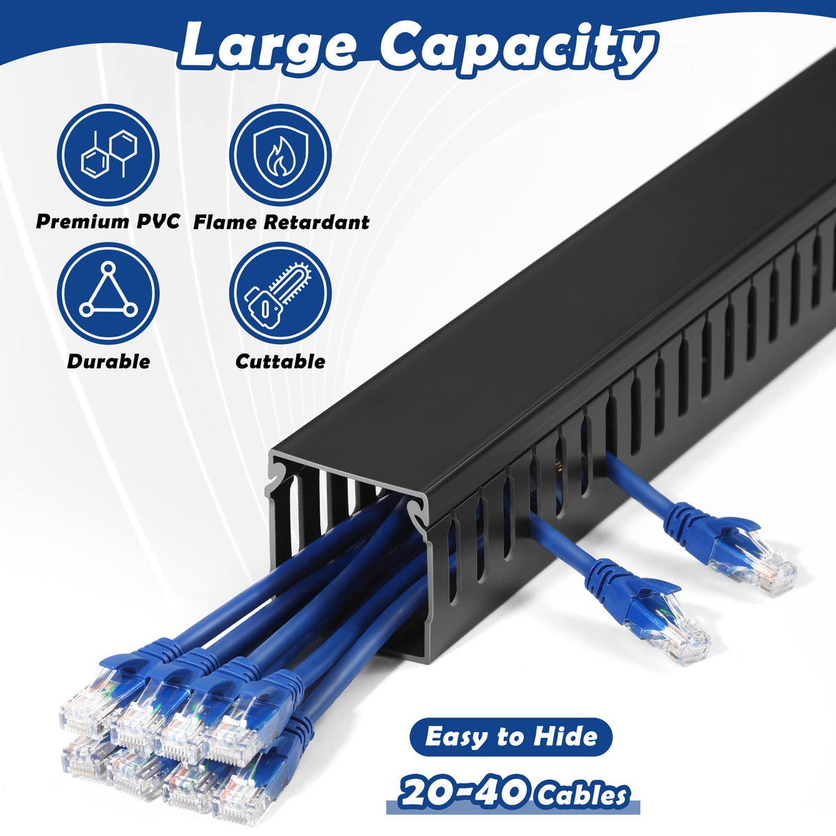 ZhiYo installed under a desk organizing network and power cords for a cleaner workspace