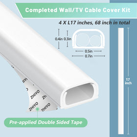 ZhiYo wall-mounted TV cord cover organizing wires behind screen