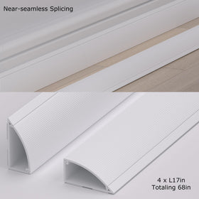 ZhiYo white cable raceway runs neatly along wall for tidy cables.