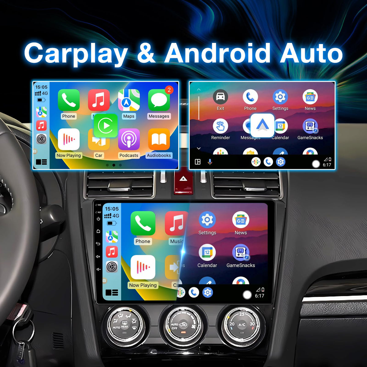 ZHNN 9-inch split-screen display for navigation and media tasks