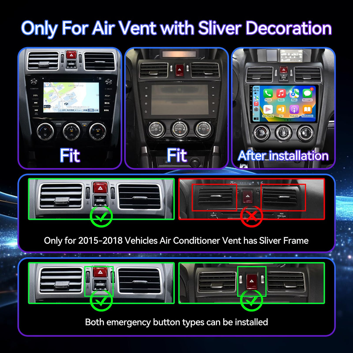 ZHNN 9-inch display delivers sharp maps and media for Subaru drivers.