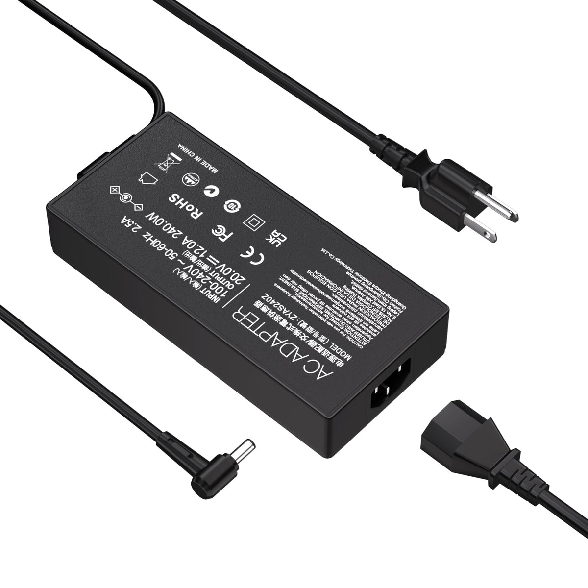 ZHUODYER front view of 240W charger showing compact benefits