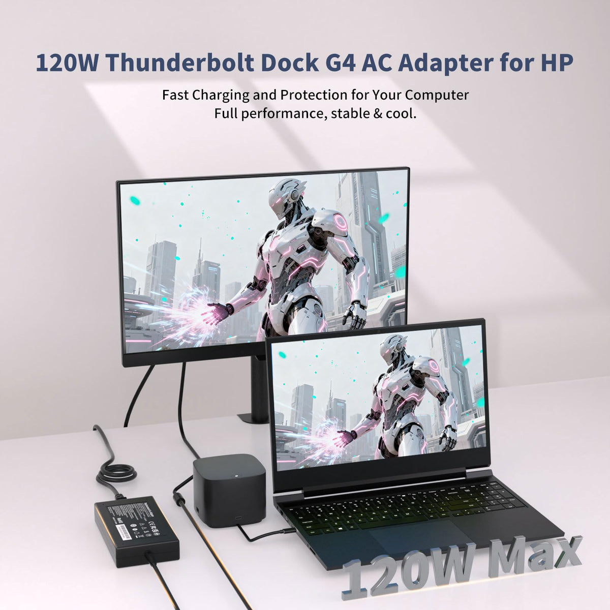 ZHUODYER travel-friendly HP 120W adapter designed for on-the-go use