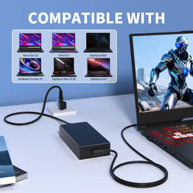 ZHUODYER powering an ASUS ROG laptop for stable gaming power