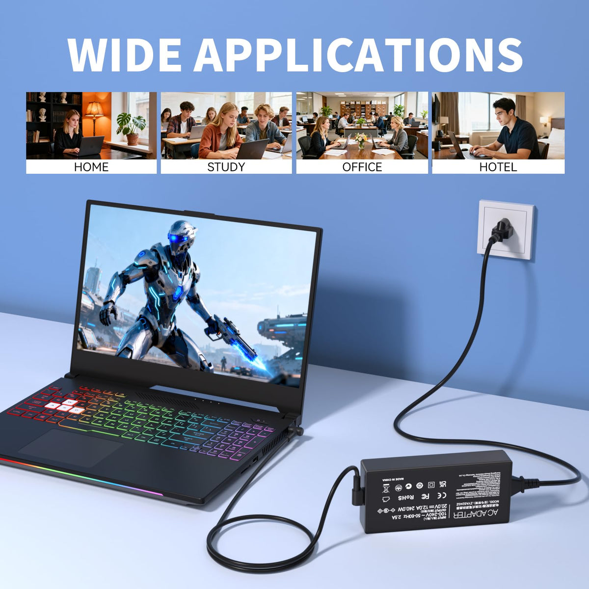 ZHUODYER on a gaming desk powering a Zephyrus for performance