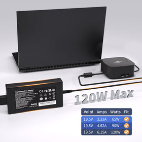 ZHUODYER adapter label displaying voltage and safety specifications for confidence