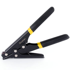 Zhushan cable tie gun angled shot showing compact metal build for professional installs.