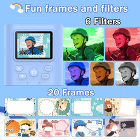 Zicor kids camera's 1000mAh battery powers hours of play.