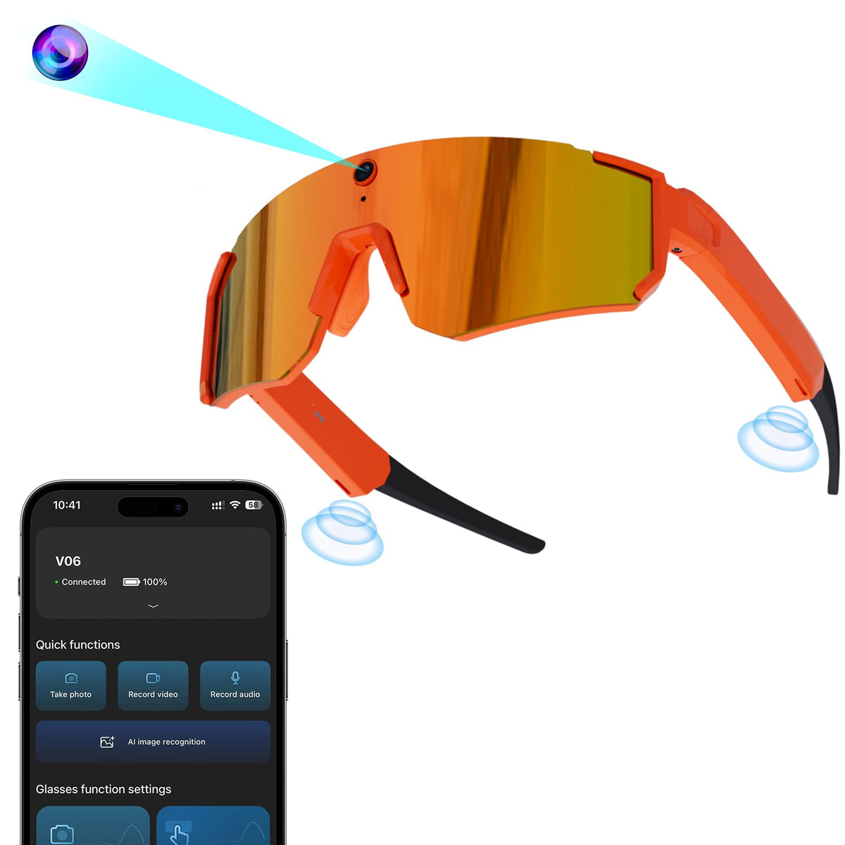 Zigtik AI Pro Camera Glasses 32MP camera for crisp outdoor footage.