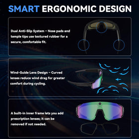Zigtik AI Smart Glasses secure, comfortable fit for sports