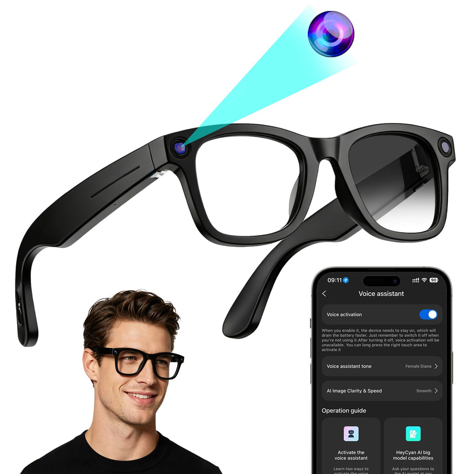 Zigtik front view showing smart glasses and sleek frame, comfortable everyday wear