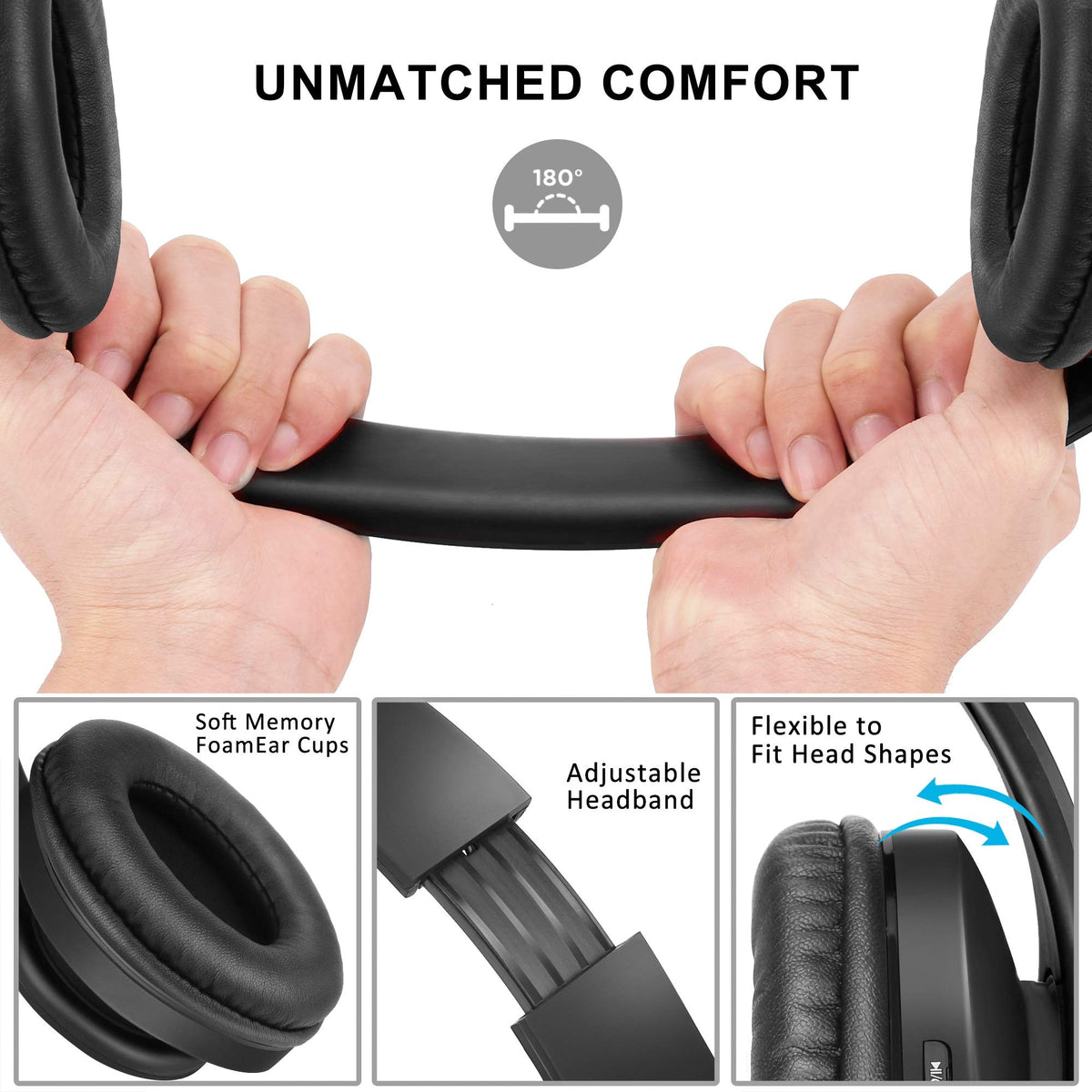 ZIHNIC closeup of earcup memory foam offering extended comfort benefit