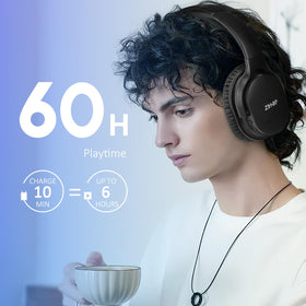 ZIHNIC ergonomic earpads provide soft comfort for long listening sessions.