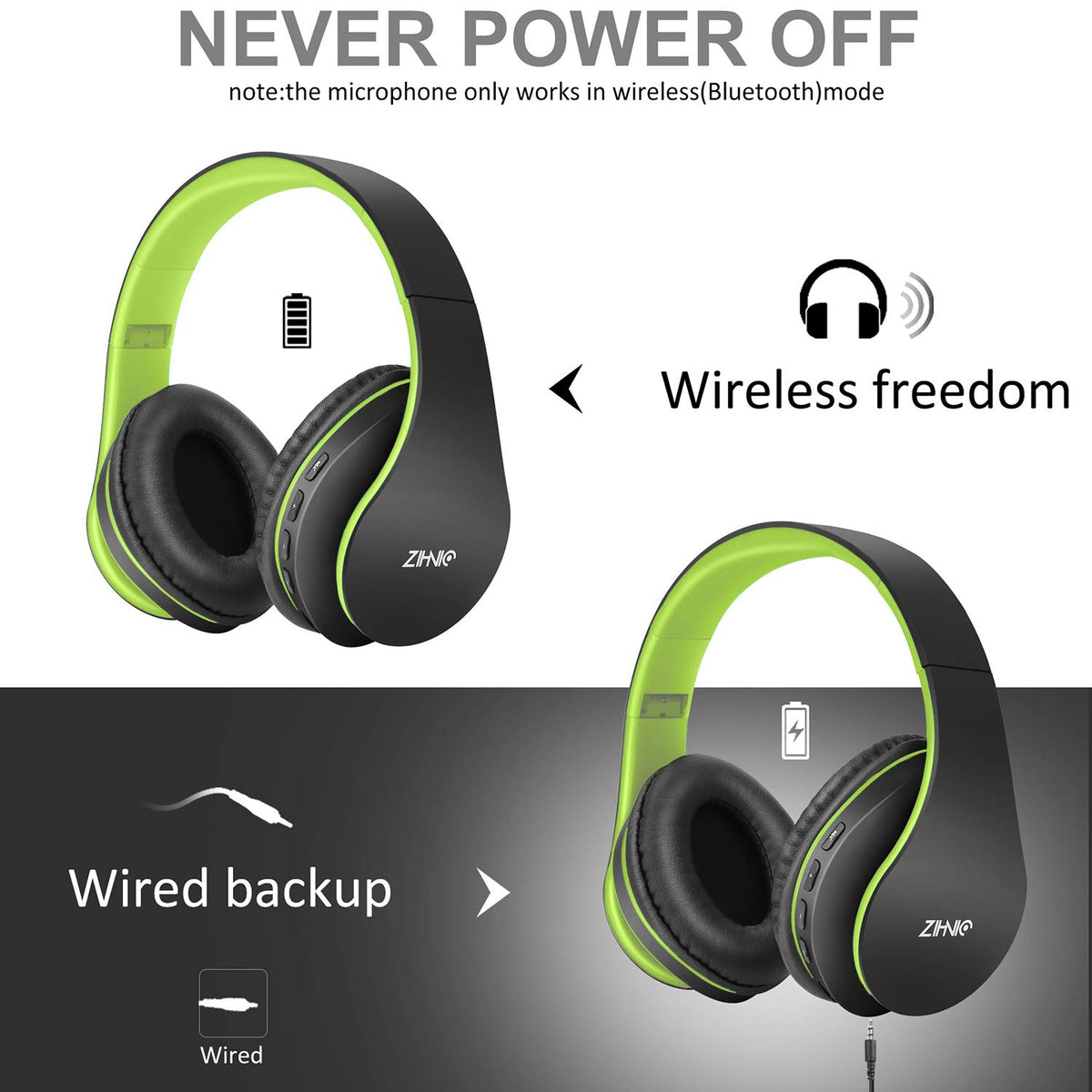 ZIHNIC headphones earcup close-up with memory foam offering soft comfort