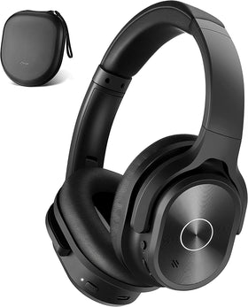 ZIHNIC headphones front view showing sleek black design and logo, highlighting portability and style