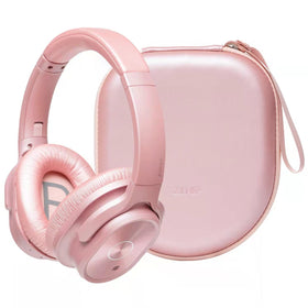 ZIHNIC front view rose gold headphones showing sleek design and stylish finish benefit travel aesthetics