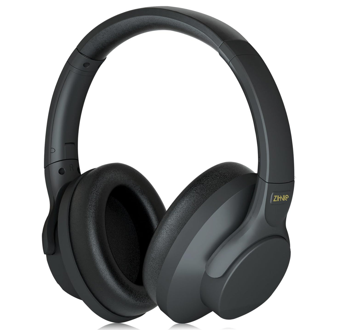 ZIHNIC front view showing sleek black design and ANC benefits