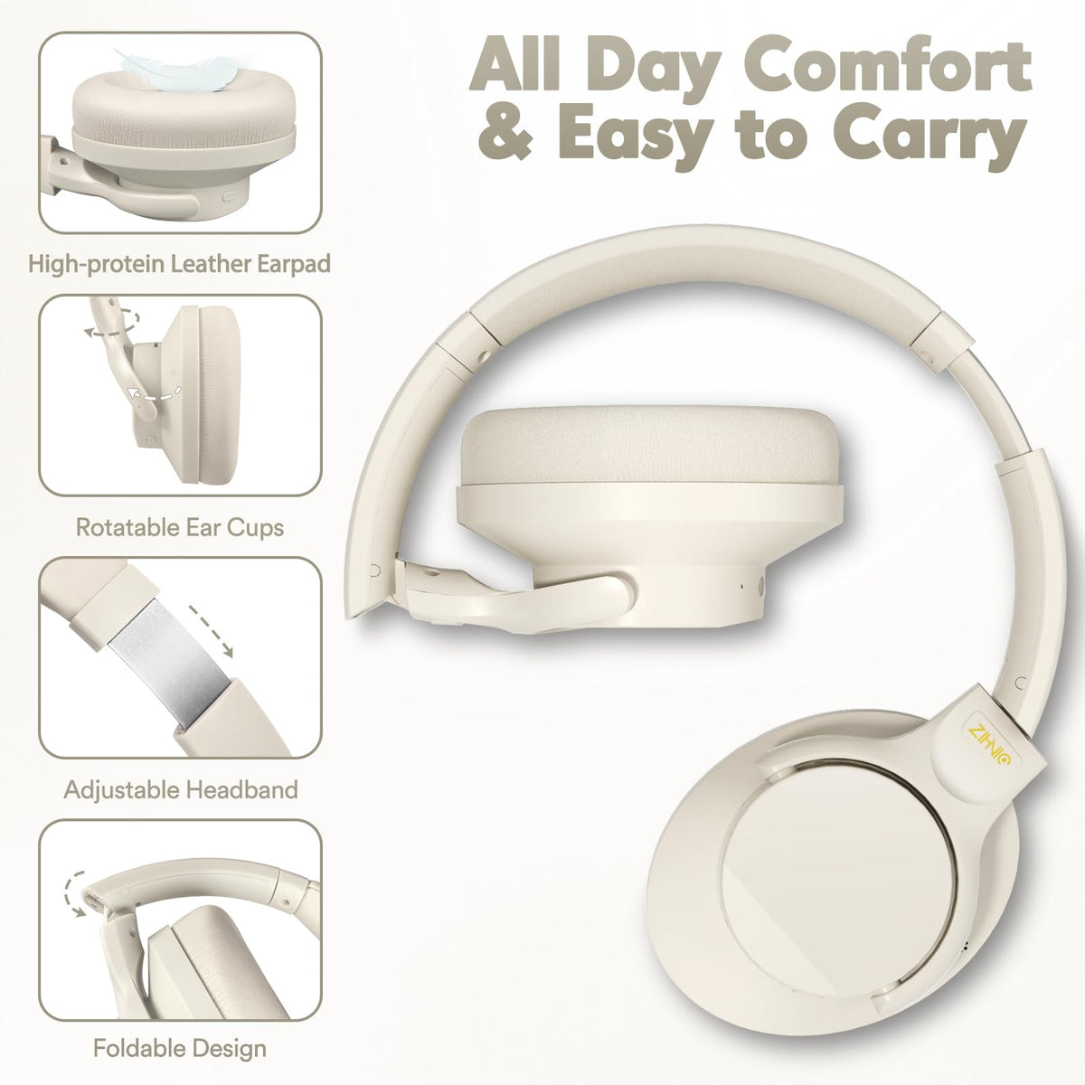 ZIHNIC long battery life up to 60 hours for all-day use