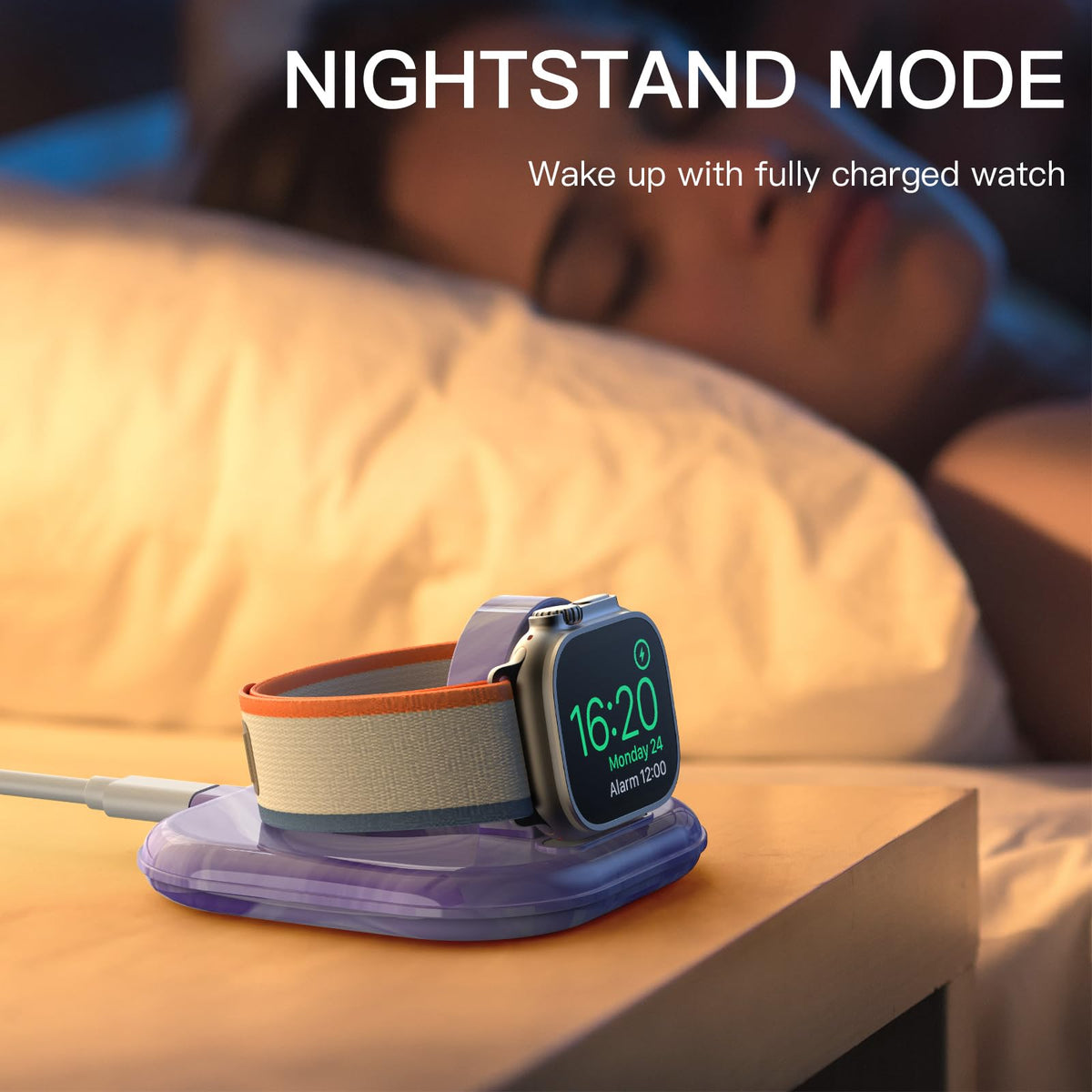 ZIKUREL Apple Watch Dock compatible with all Apple Watch models from Series 2 to Ultra.