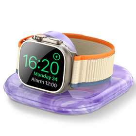 ZIKUREL Apple Watch Magnetic Charging Dock front view showing magnetic alignment for easy charging.