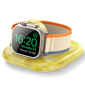 ZIKUREL Apple Watch magnetic charging dock showing effortless alignment.