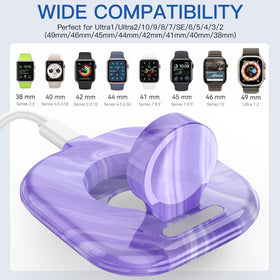 ZIKUREL Apple Watch Dock on nightstand demonstrating bedside charging with Nightstand Mode.