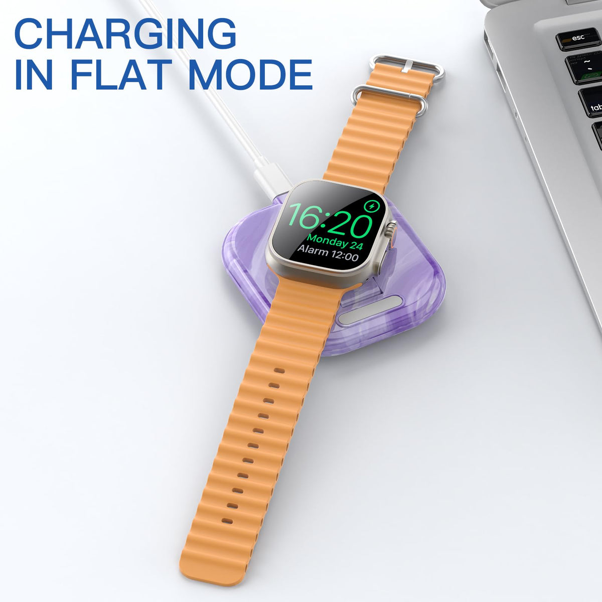 ZIKUREL Apple Watch Dock packaging and compact travel-ready setup.